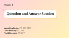 Question and Answer Session