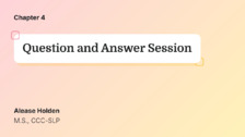 Question and Answer Session