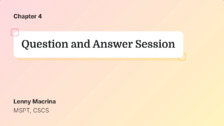 Question and Answer Session