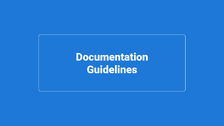 Documentation Guidelines