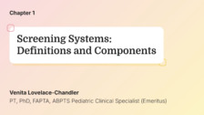 Screening Systems: Definitions and Components