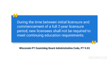 Wisconsin Physical Therapy Examining Board Administrative Code:  Professional Development and Continuing Education Requirements