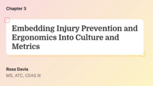 Embedding Injury Prevention and Ergonomics into Culture and Metrics