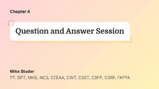 Question and Answer Session
