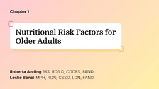 Nutritional Risk Factors for Older Adults