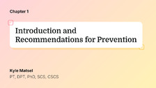 Introduction and Recommendations for Prevention