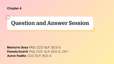 Question and Answer Session