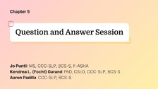 Question and Answer Session