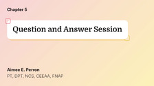 Question and Answer Session