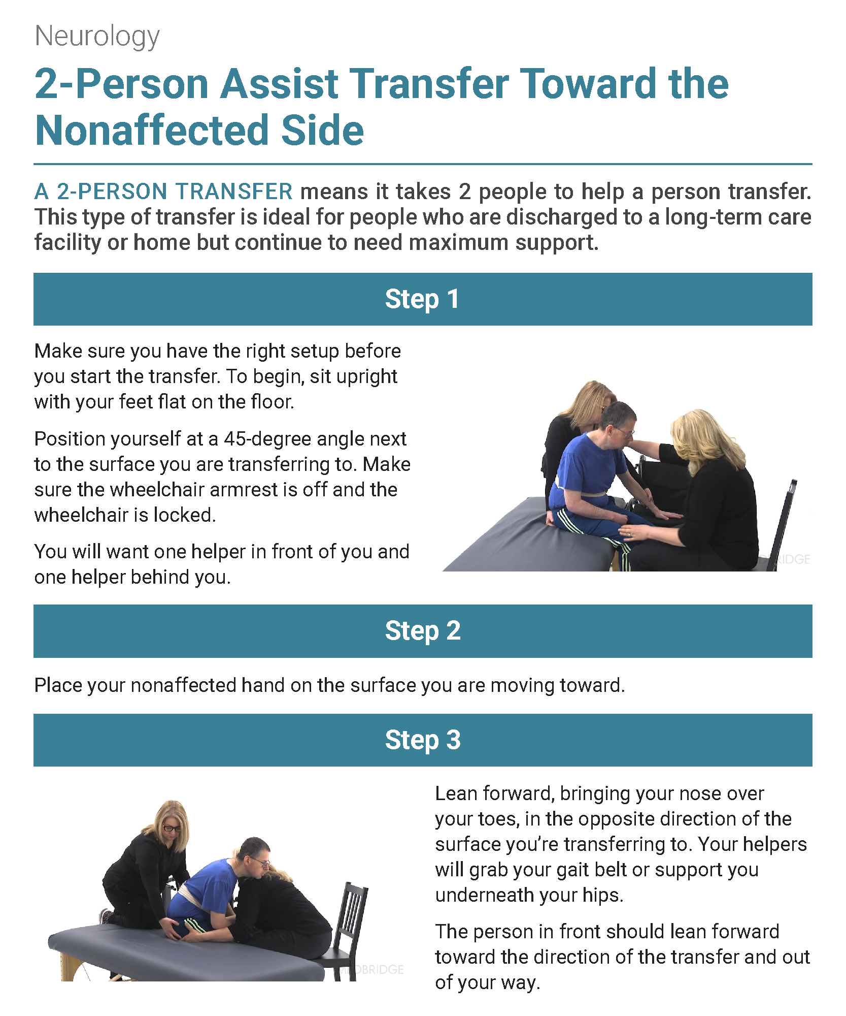 2-Person Assist Transfer Toward the Nonaffected Side